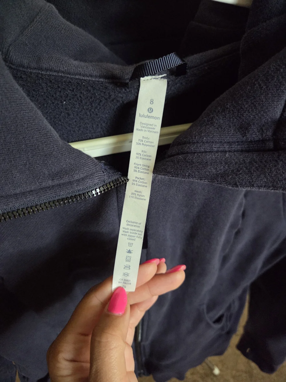 Lululemon Scuba Hoodie Light Cotton Fleece (Floral Flock) In Midnight Navy